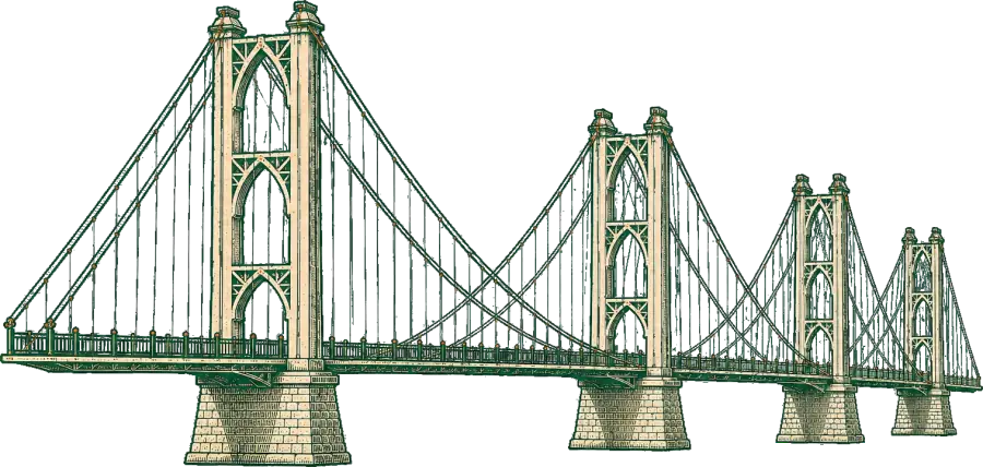 رسم توضيحي لجسر دير الزور المعلّق
