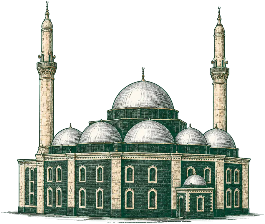 رسم توضيحي لجامع خالد بن الوليد في حمص