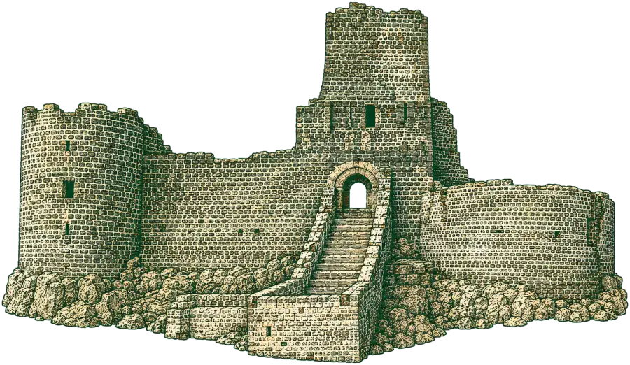 رسم توضيحي لقلعة المرقب
