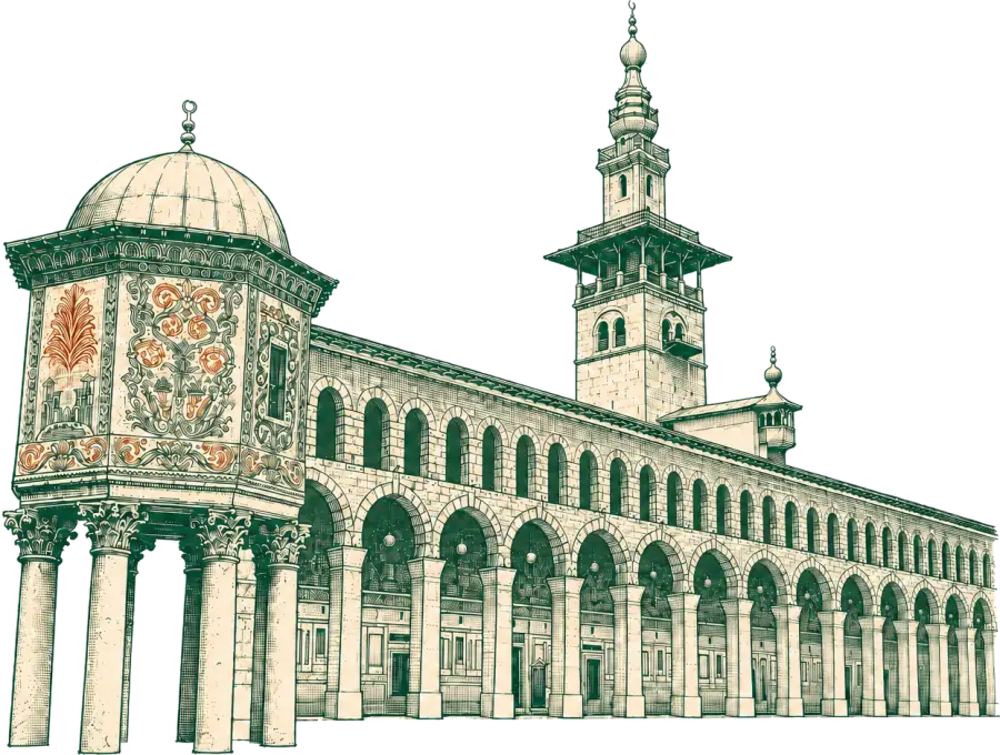 رسم توضيحي للجامع الأموي في دمشق